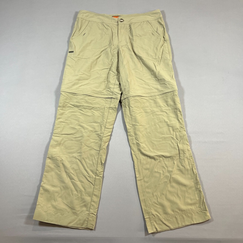 Merrell Convertible Hiking Pants Womens 12 Beige Nylon Opti Wick Upf 30+ Outdoor
